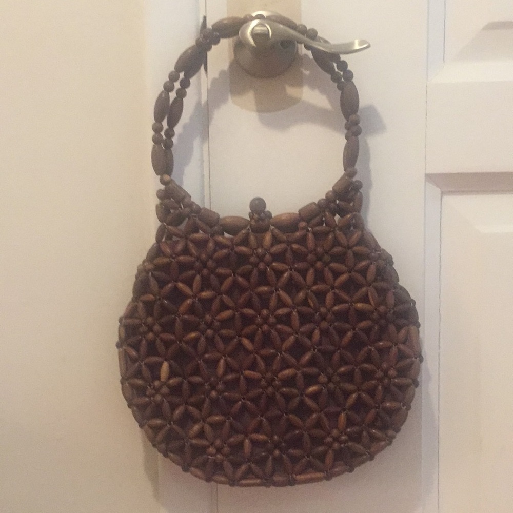 [Unknown] Vintage Boho Natural Wooden Hippie Purse
